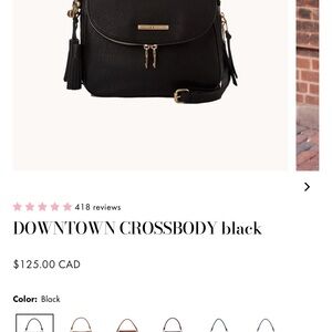 Poppy & Peonies Black Downtown Crossbody with Tassel and Gold Hardware